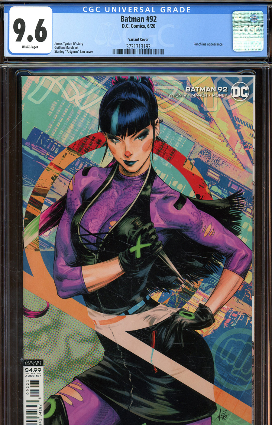 Batman Vol 3 #92 Cover H DF Variant Stanley Artgerm Lau Punchline Cover CGC  Graded - Midtown Comics