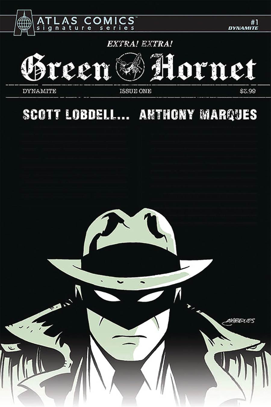 Green Hornet Vol 5 #1 Cover N Atlas Comics Signature Series Signed By Anthony Marques