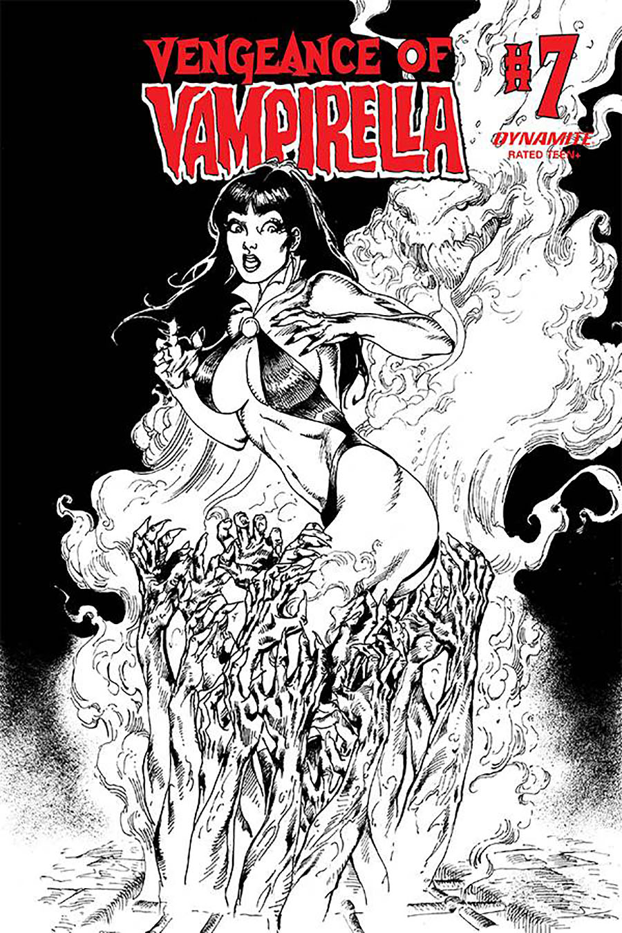 Vengeance Of Vampirella Vol 2 #7 Cover H Incentive Roberto Castro Black & White Cover