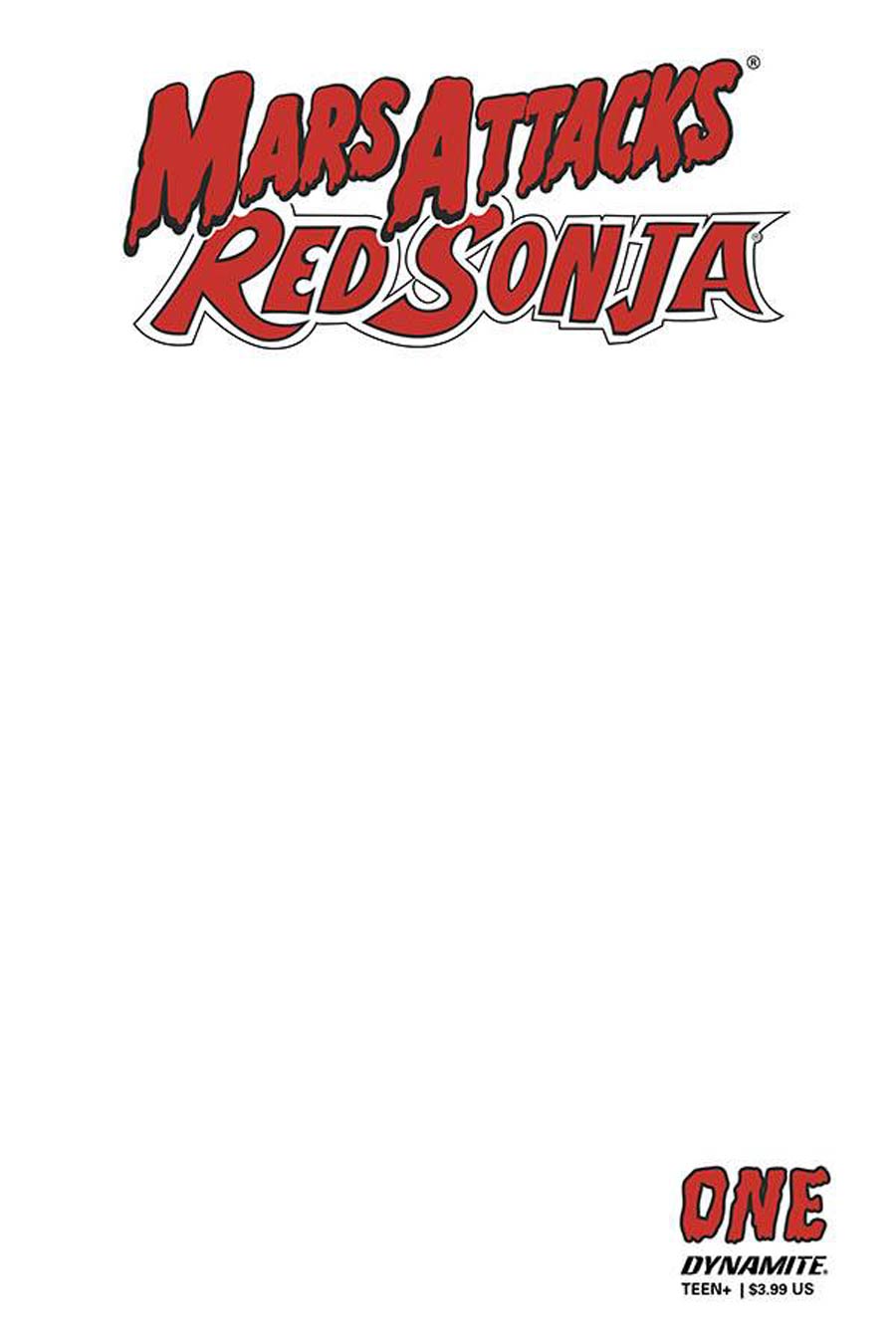 Mars Attacks Red Sonja #1 Cover F Variant Blank Authentix Cover