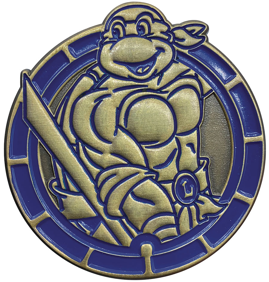 Teenage Mutant Ninja Turtles Antique Gold Numbered Pin - Leonardo