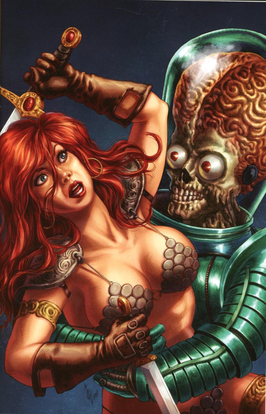 Mars Attacks Red Sonja #1 Cover P Incentive Alan Quah Card Homage Virgin Cover