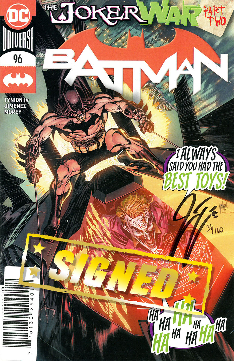 Batman Vol 3 #96 Cover E DF Signed By James Tynion IV (Joker War Tie-In)