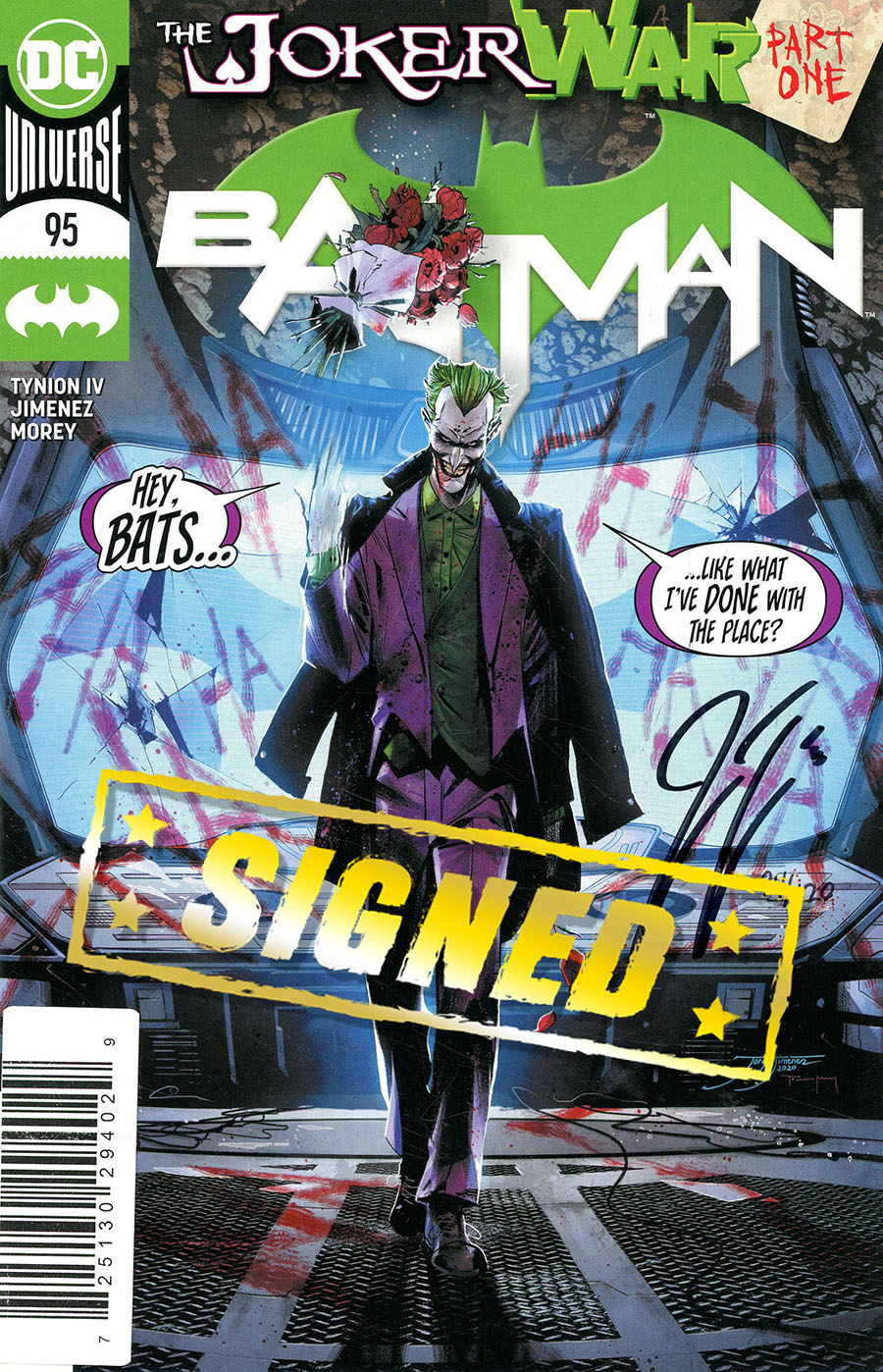 Batman Vol 3 #95 Cover D DF Signed By James Tynion IV (Joker War Tie-In)