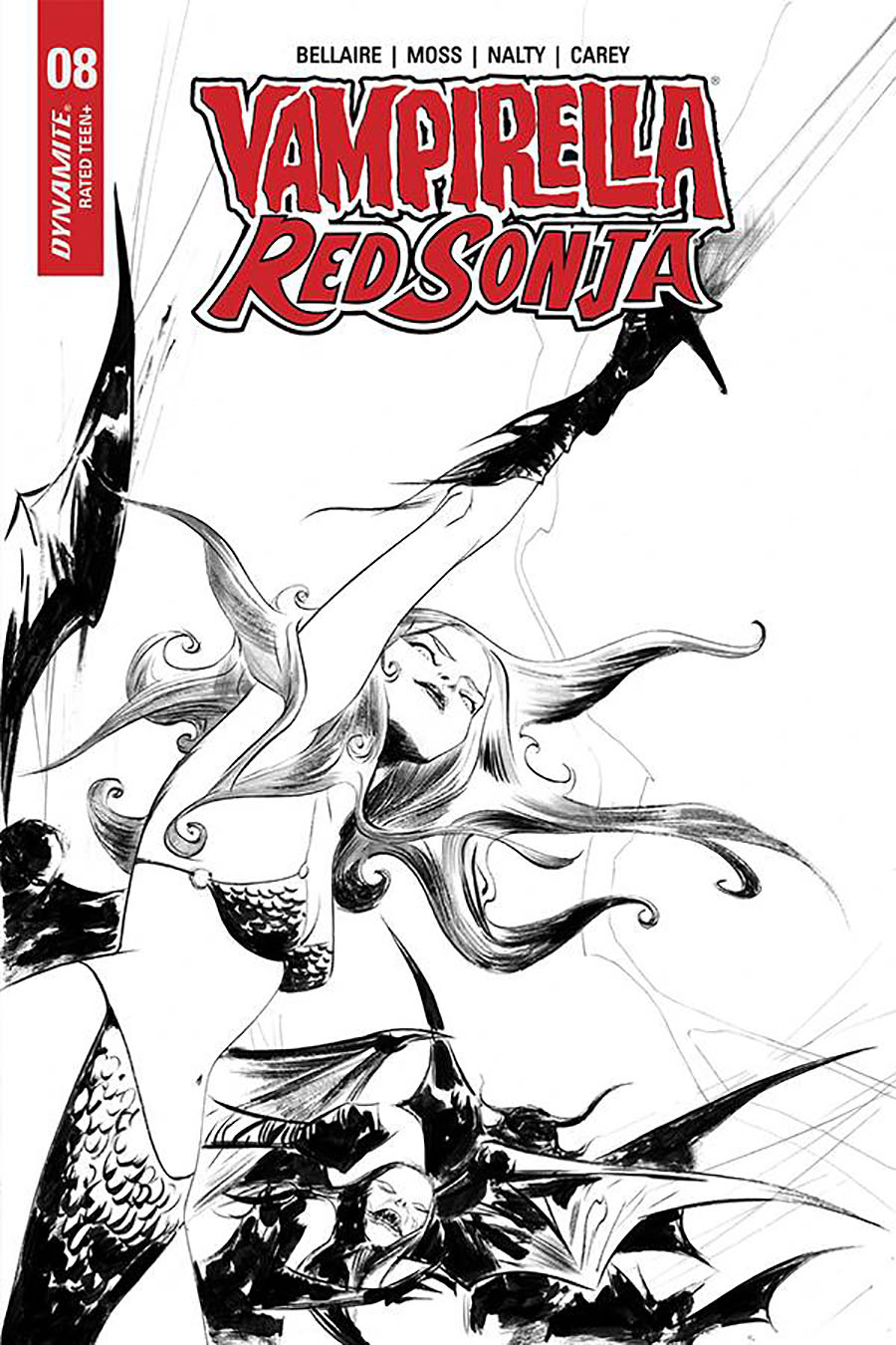 Vampirella Red Sonja #8 Cover N Incentive Jae Lee Black & White Cover