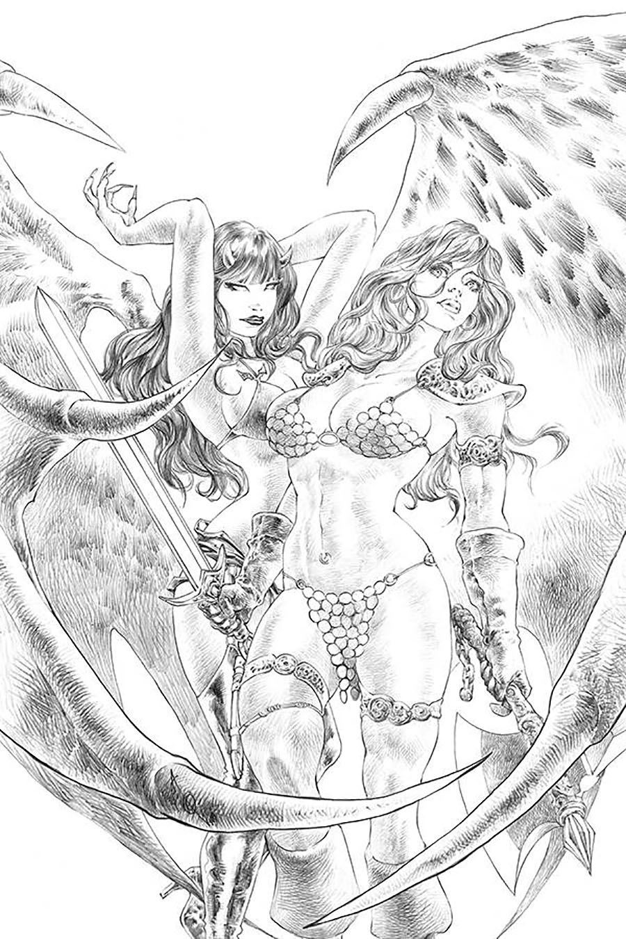 Red Sonja Age Of Chaos #4 Cover K Incentive Alan Quah Sketch Virgin Cover