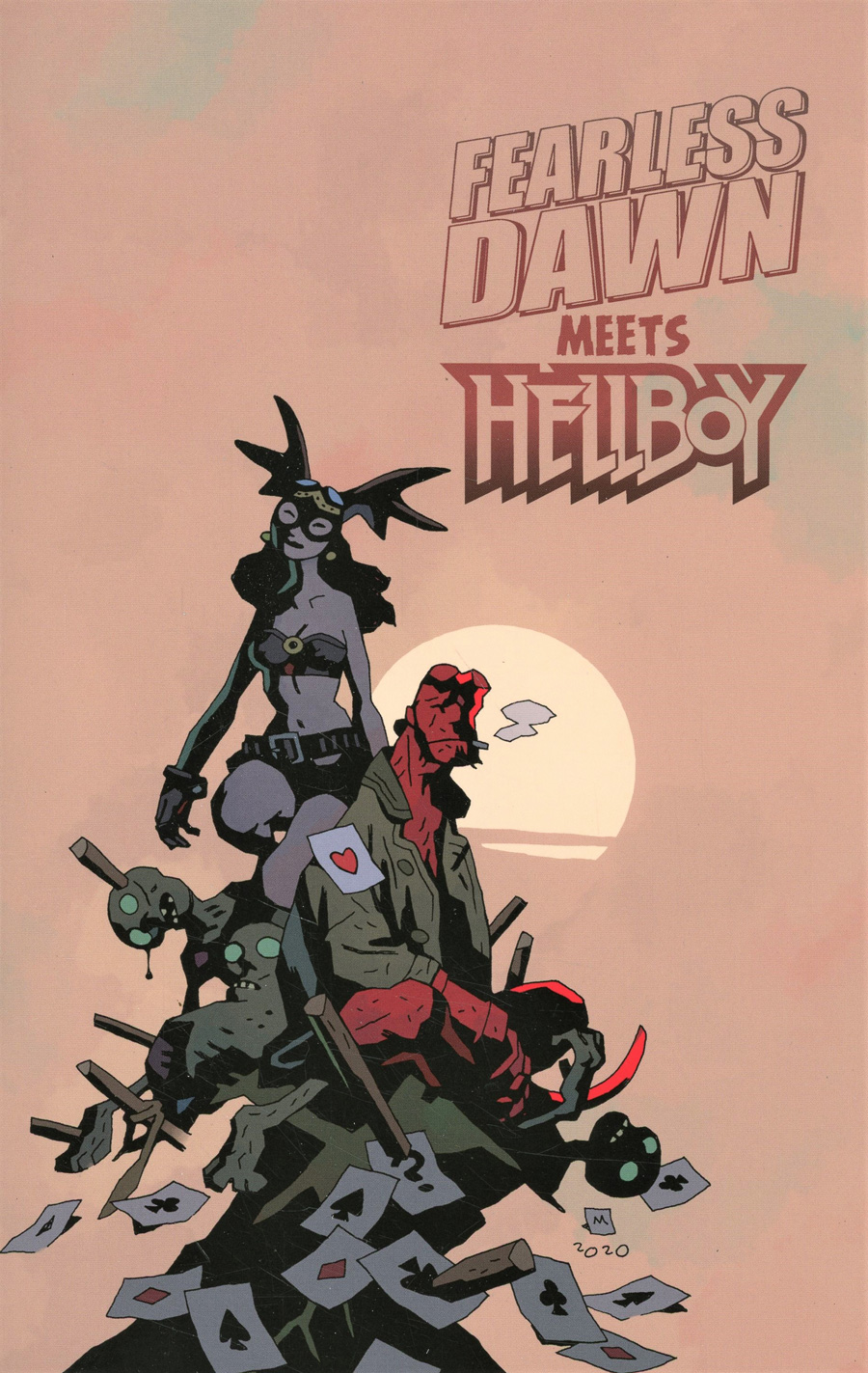 Fearless Dawn Meets Hellboy One Shot Cover B Variant Mike Mignola Cover