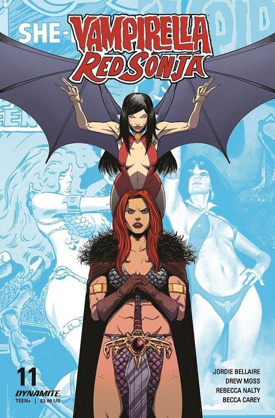 Vampirella Red Sonja #11 Cover E Variant Drew Moss Then And Now Cover