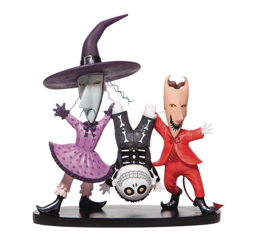 Disney Showcase Nightmare Before Christmas Couture De Force Figurine - Lock Shock And Barrel 6.3-Inch