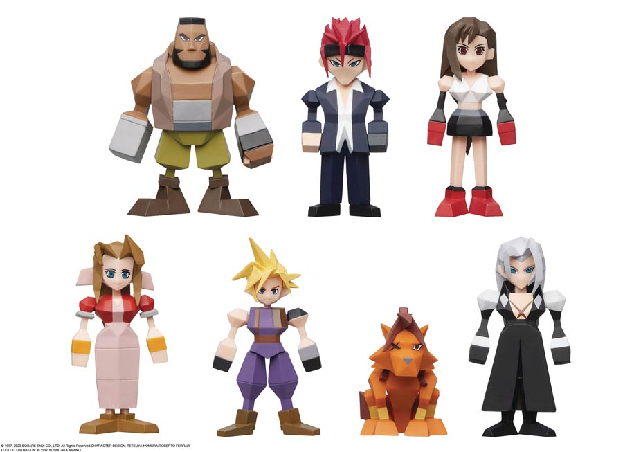 Final Fantasy VII Polygon PVC Figure Blind Mystery Box 8-Piece Display