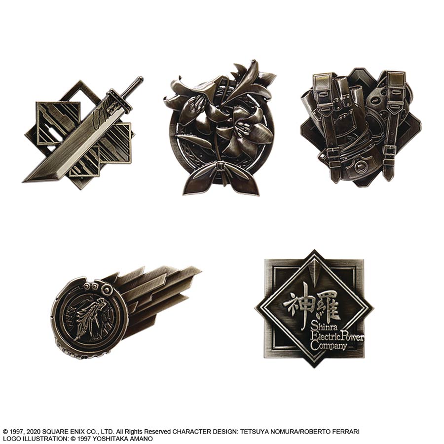 Final Fantasy VII Remake Pin Badge Blind Mystery Box 10-Piece Display