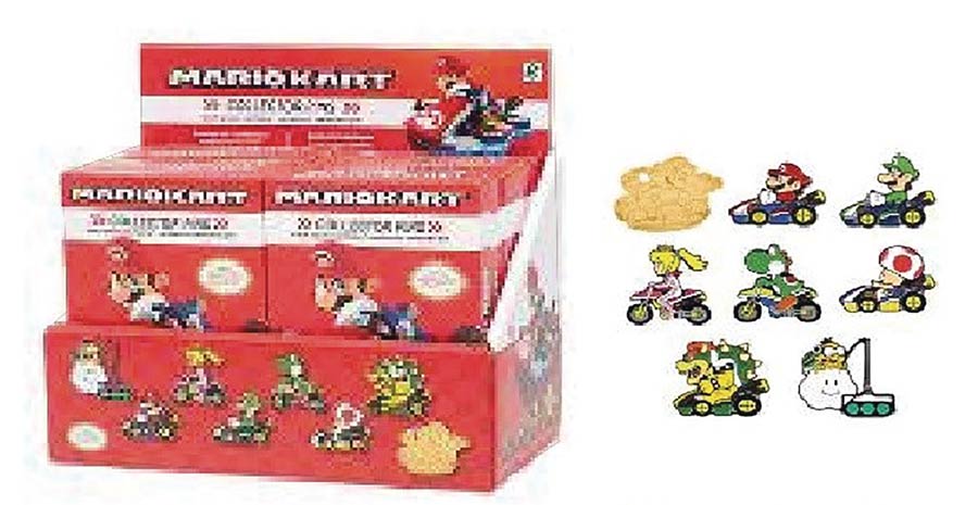 Mario Kart Collector Enamel Pin Blind Mystery Box 24-Piece Assortment Display