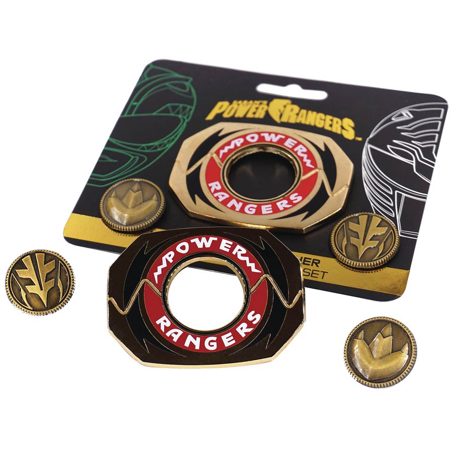 Power Rangers Legacy Morpher Green / White Pin Set 5-Piece Assortment Case