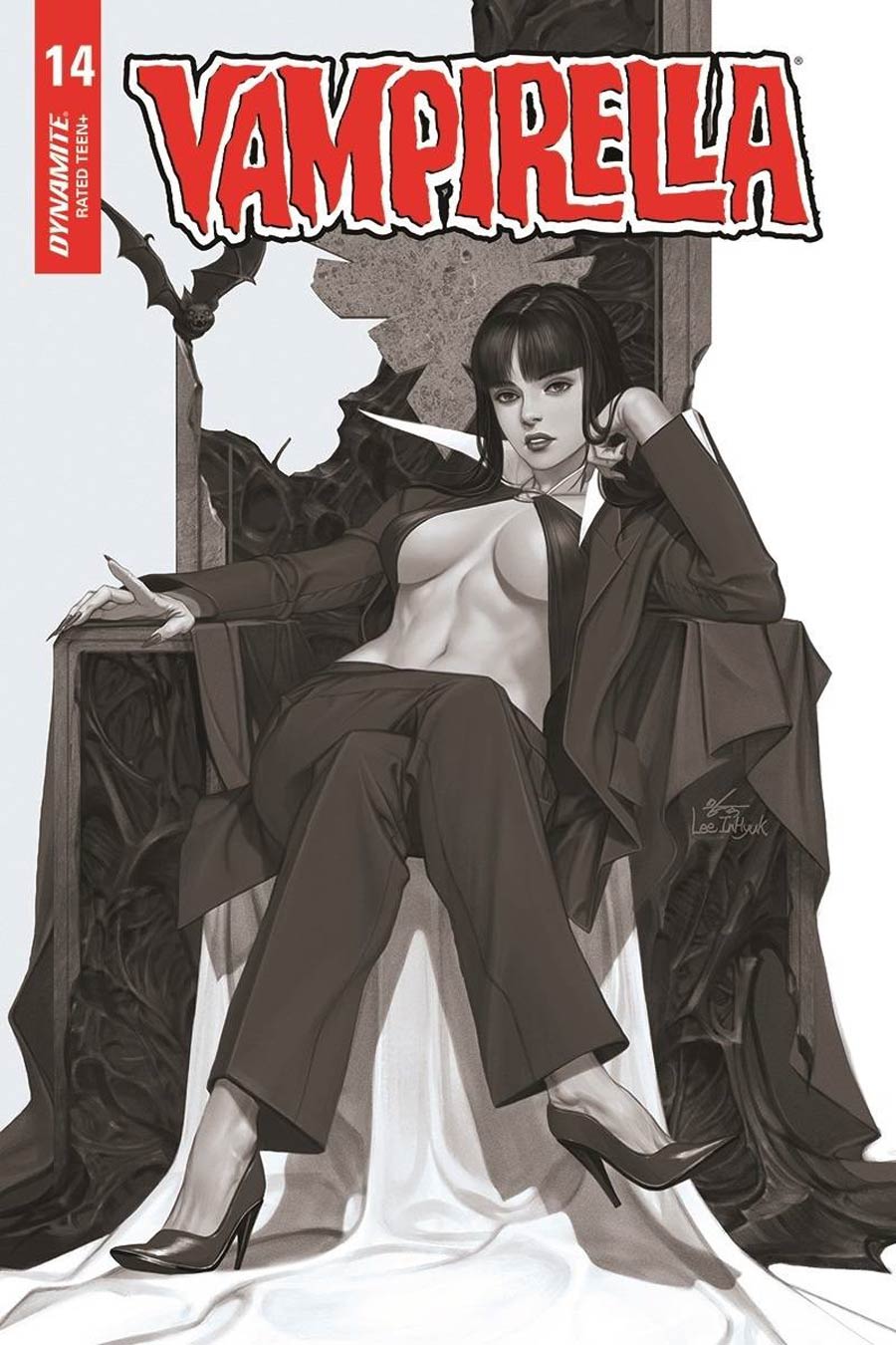 Vampirella Vol 8 #14 Cover T Incentive Inhyuk Lee Black & White Cover