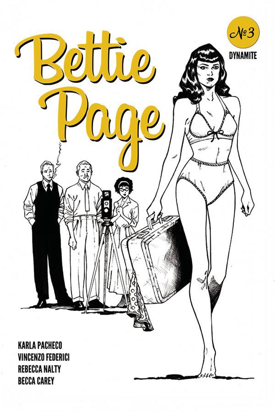 Bettie Page Vol 3 #3 Cover K Incentive Brent Peeples Rob Liefeld Homage Black & White Cover