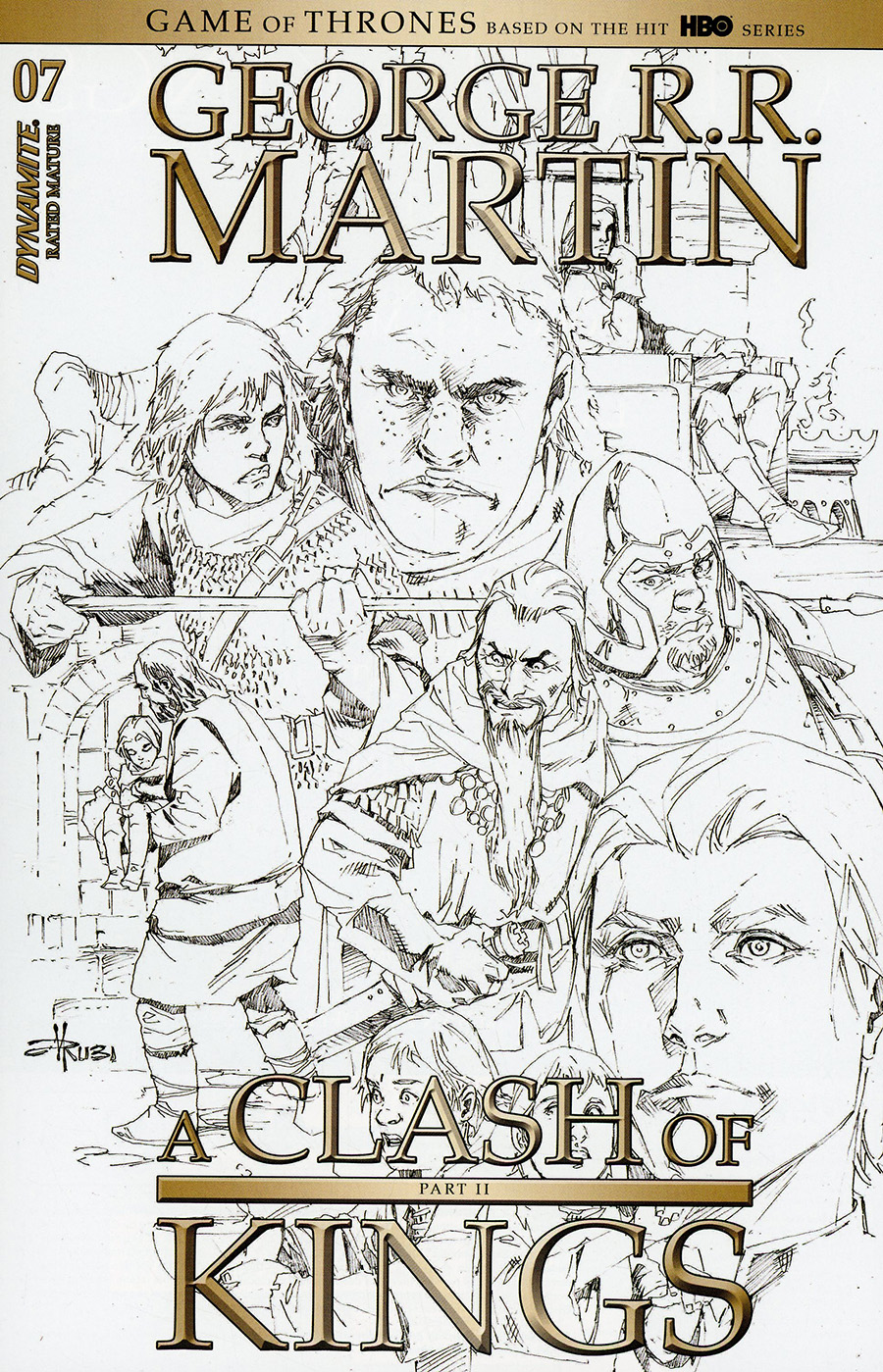 Game Of Thrones Clash Of Kings Vol 2 #7 Cover D Incentive Mel Rubi Black & White Cover