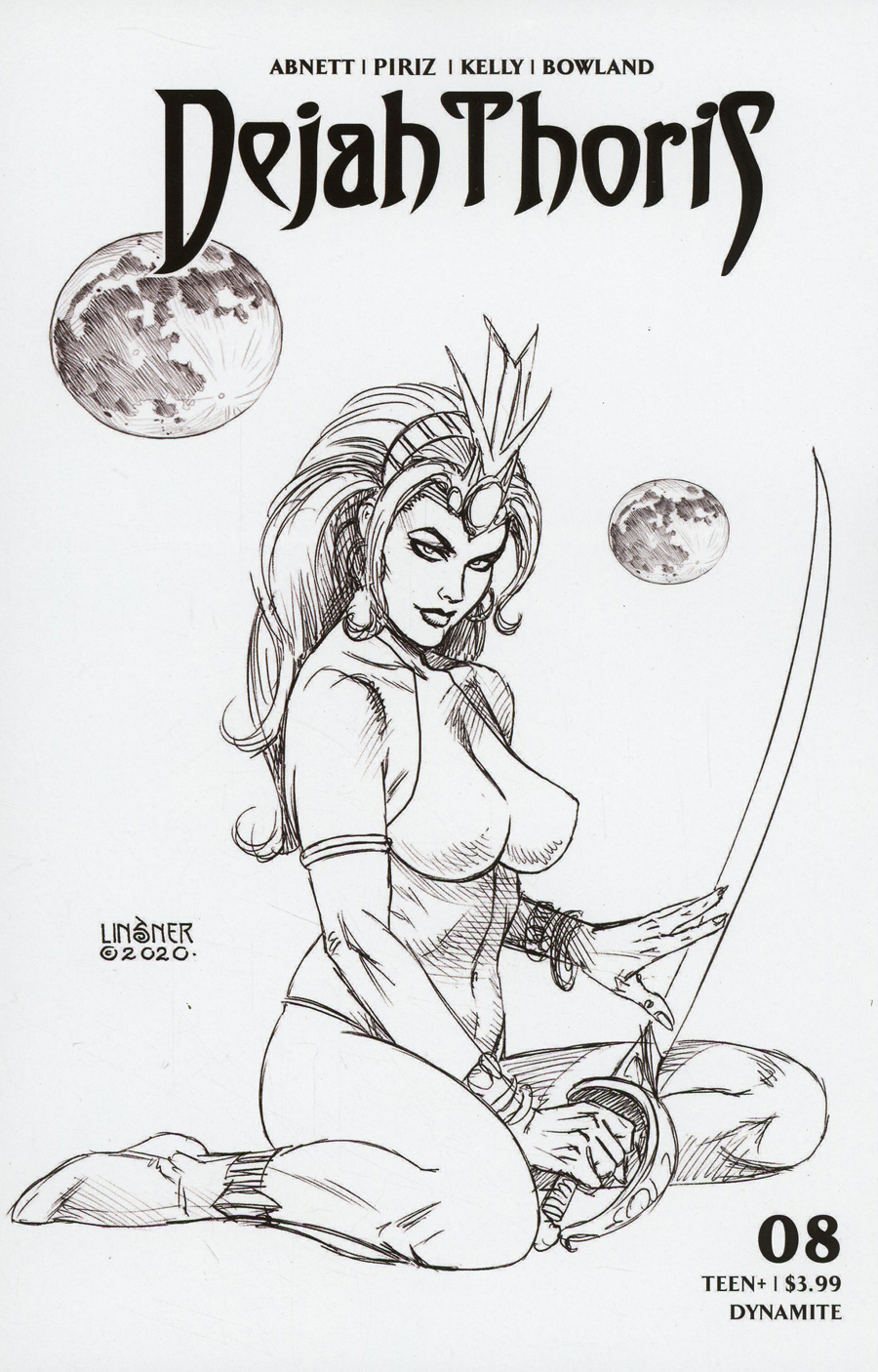 Dejah Thoris Vol 3 #8 Cover K Incentive Joseph Michael Linsner Black & White Cover