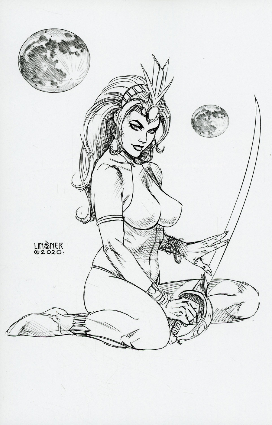 Dejah Thoris Vol 3 #8 Cover P Incentive Joseph Michael Linsner Black & White Virgin Cover