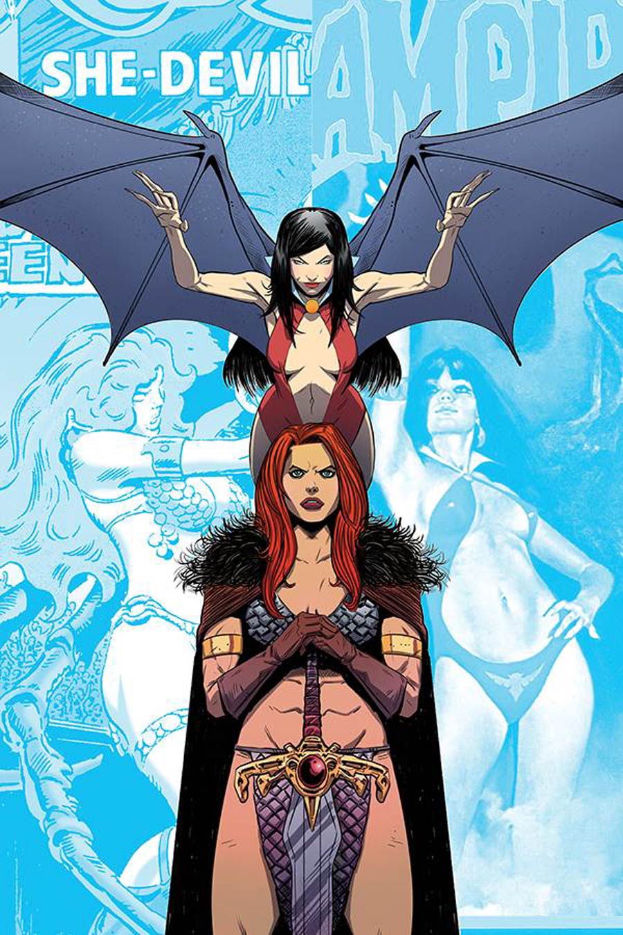 Vampirella Red Sonja #11 Cover P Incentive Drew Moss Then And Now Virgin Cover