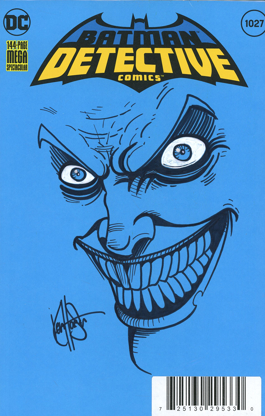 Detective Comics Vol 2 #1027 Cover R DF Signed & Remarked With A Joker Hand-Drawn Sketch By Ken Haeser