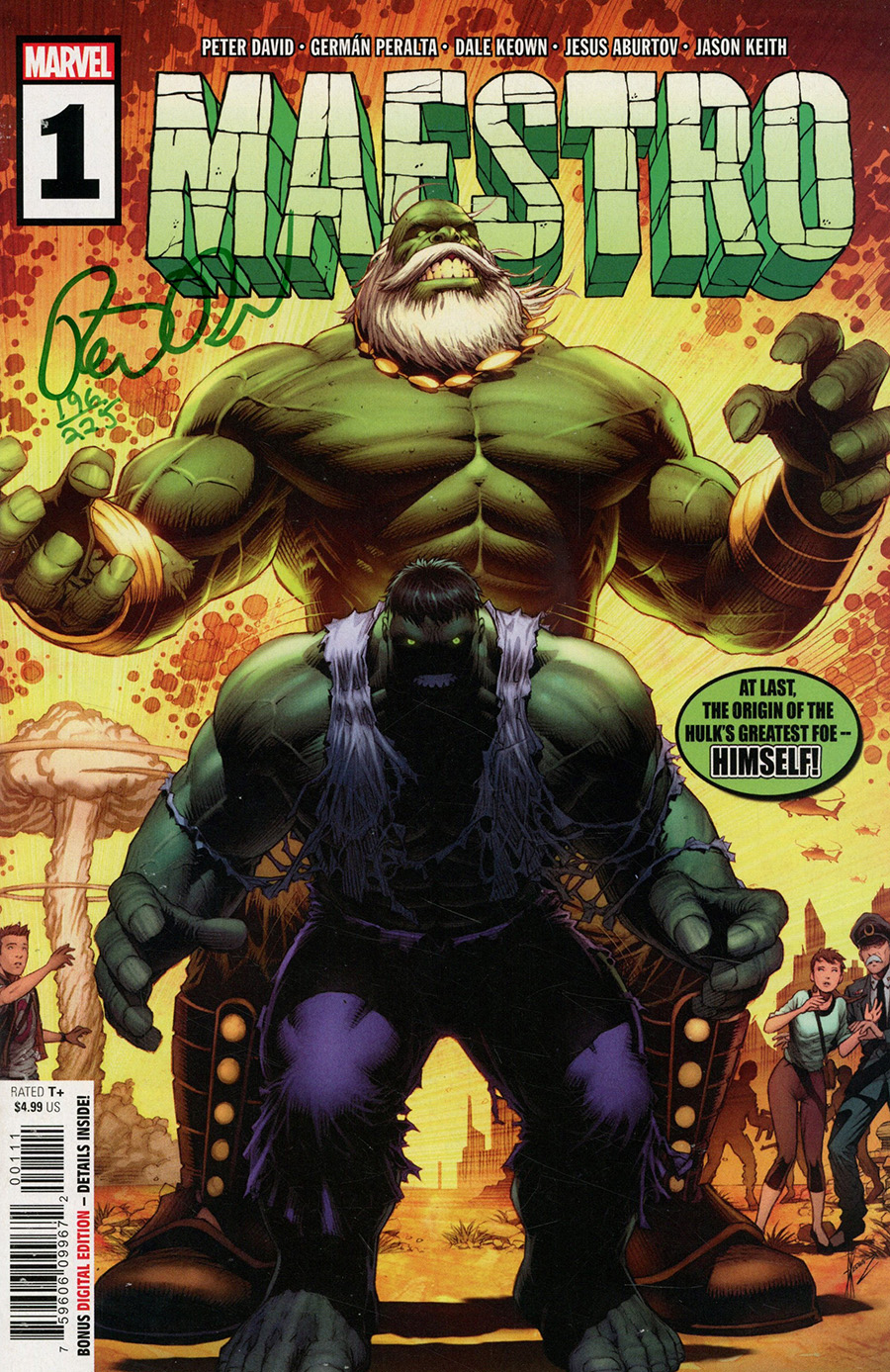 Maestro #1 Cover H DF Signed By Peter David