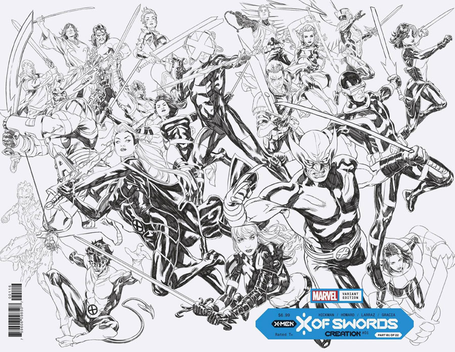 X Of Swords Creation #1 Cover F Incentive Mark Brooks Wraparound Black & White Cover (X Of Swords Part 1)