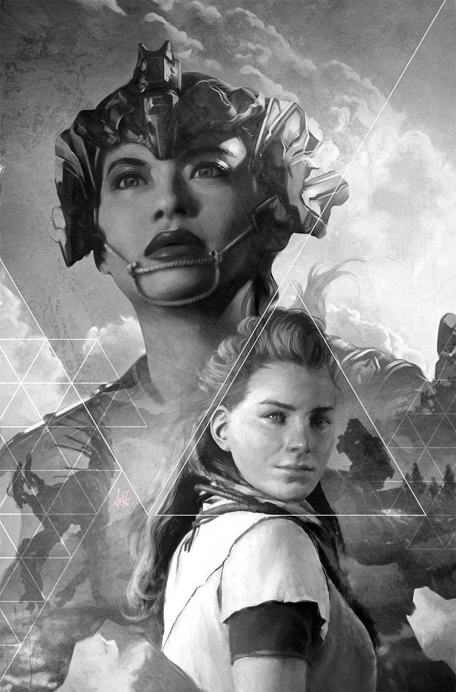 Horizon Zero Dawn #2 Cover E Incentive Stanley Artgerm Lau Black & White Virgin Variant Cover