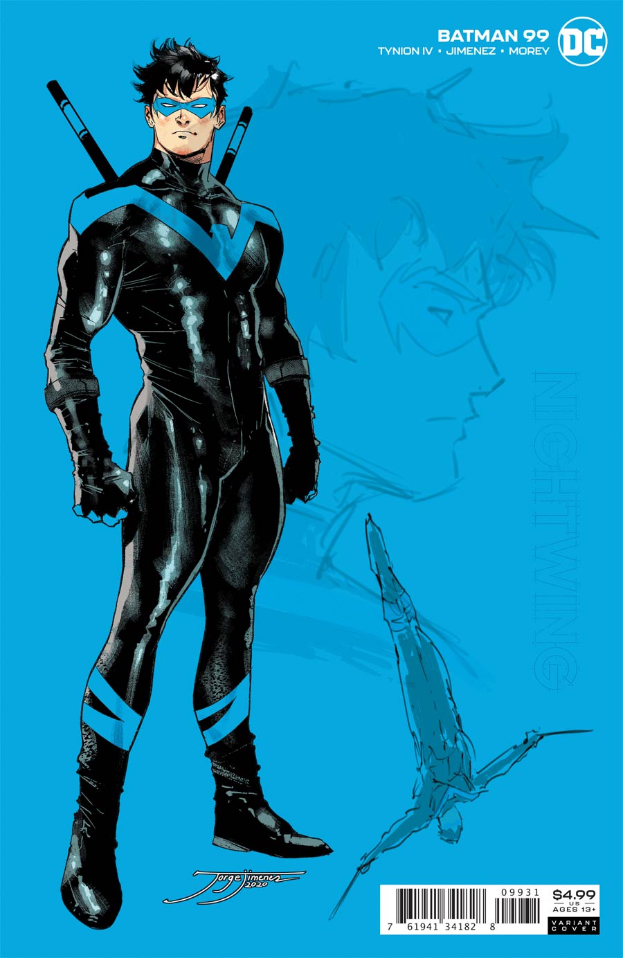 Batman Vol 3 #99 Cover C Incentive Jorge Jimenez Nightwing Card Stock Variant Cover (Joker War Tie-In)