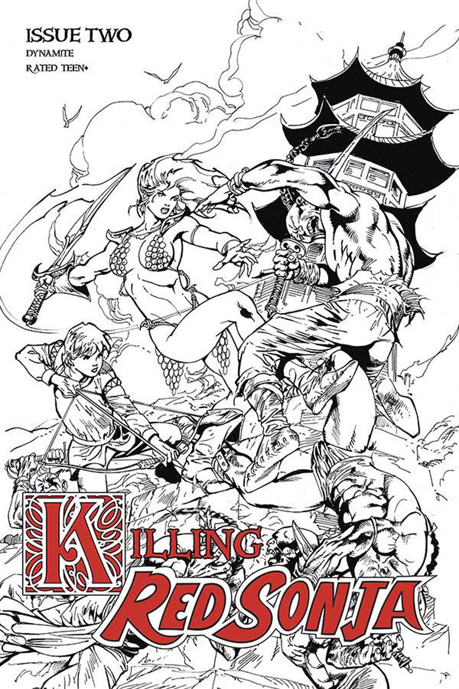 Killing Red Sonja #2 Cover D Incentive Roberto Castro Black & White Cover