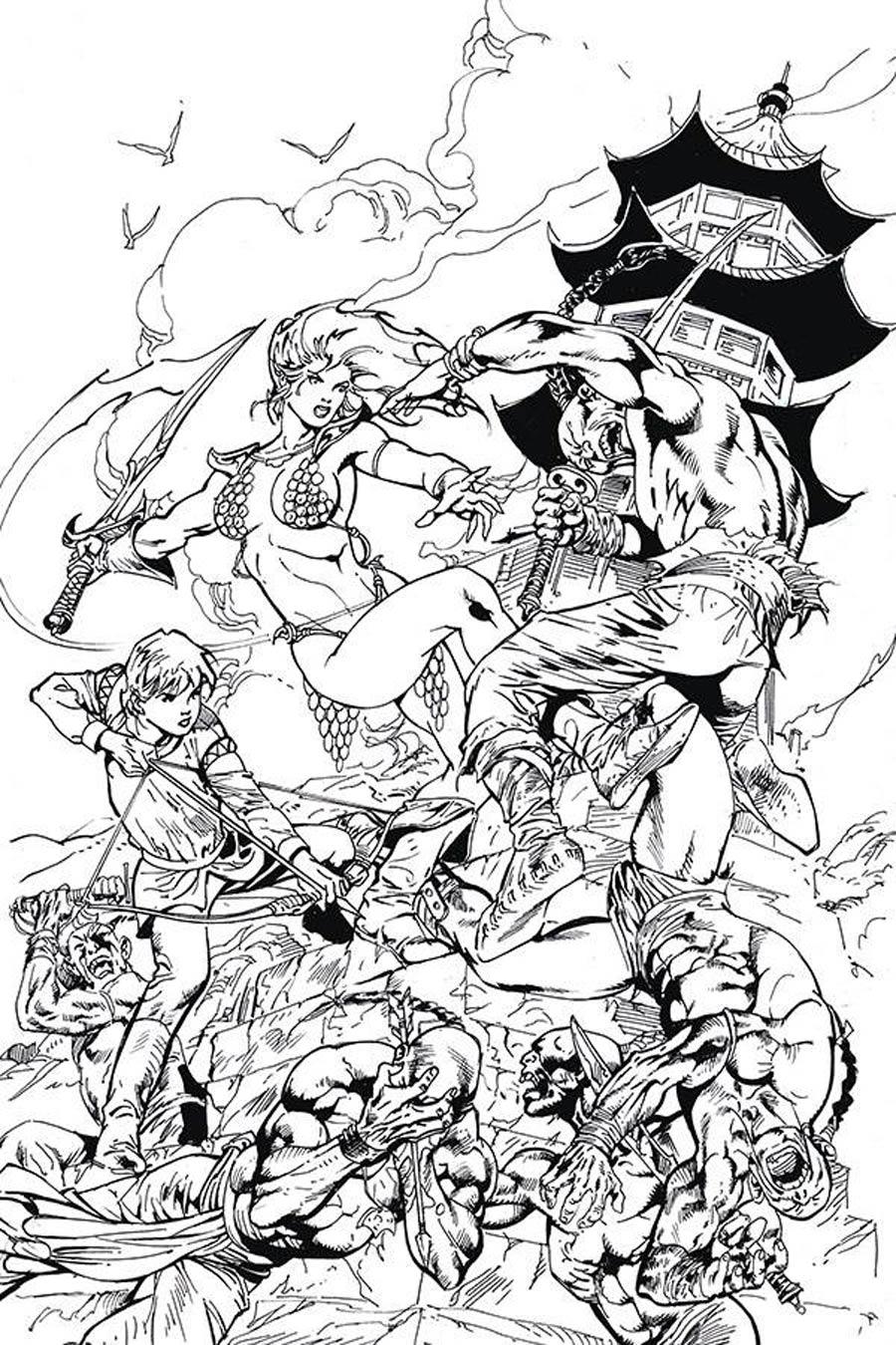 Killing Red Sonja #2 Cover G Incentive Roberto Castro Black & White Virgin Cover