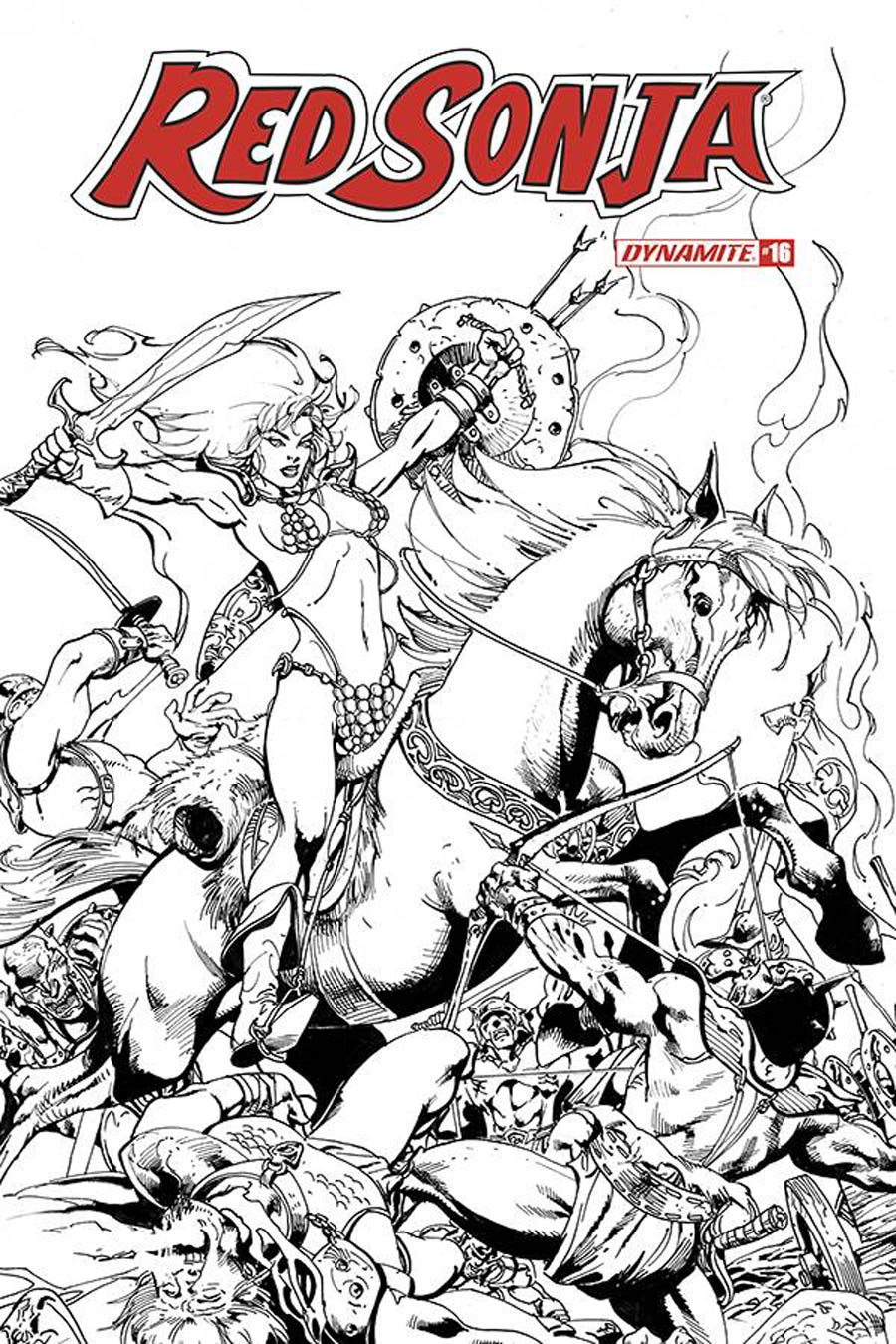 Red Sonja Vol 8 #16 Cover G Variant Roberto Castro Black & White Cover