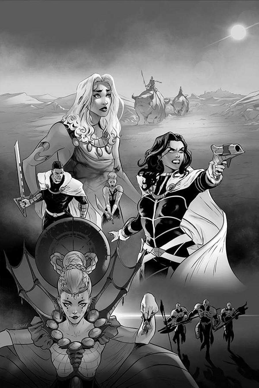 Dejah Thoris Vol 3 #6 Cover J Incentive Vasco Georgiev Black & White Virgin Cover