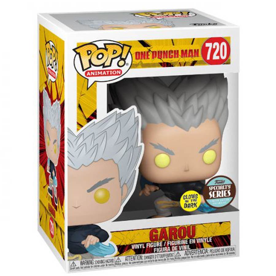 POP Animation One-Punch Man Garou Flowing Water Translucent Glow-In-The-Dark Vinyl Figure