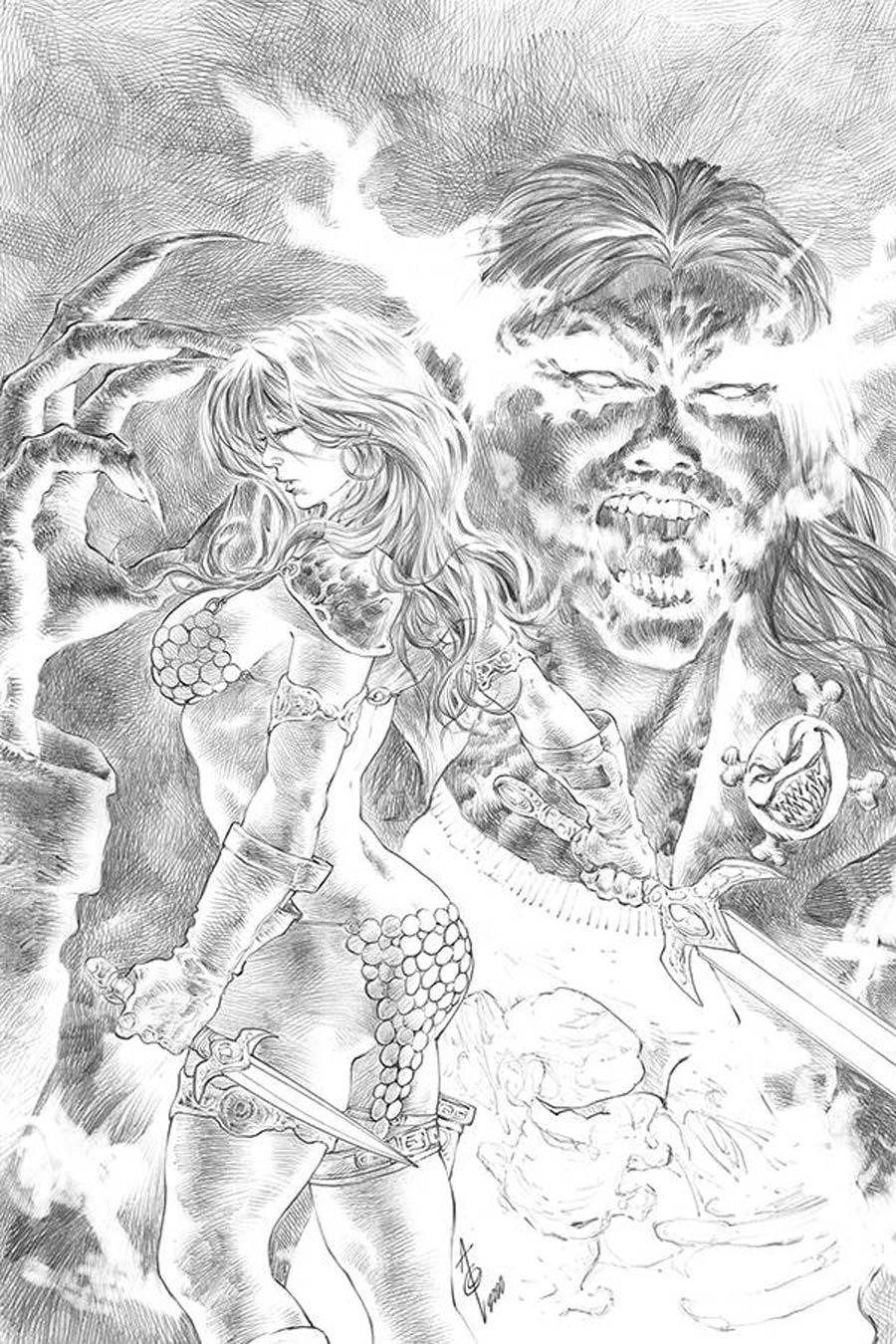 Red Sonja Age Of Chaos #5 Cover J Incentive Alan Quah Black & White Virgin Cover