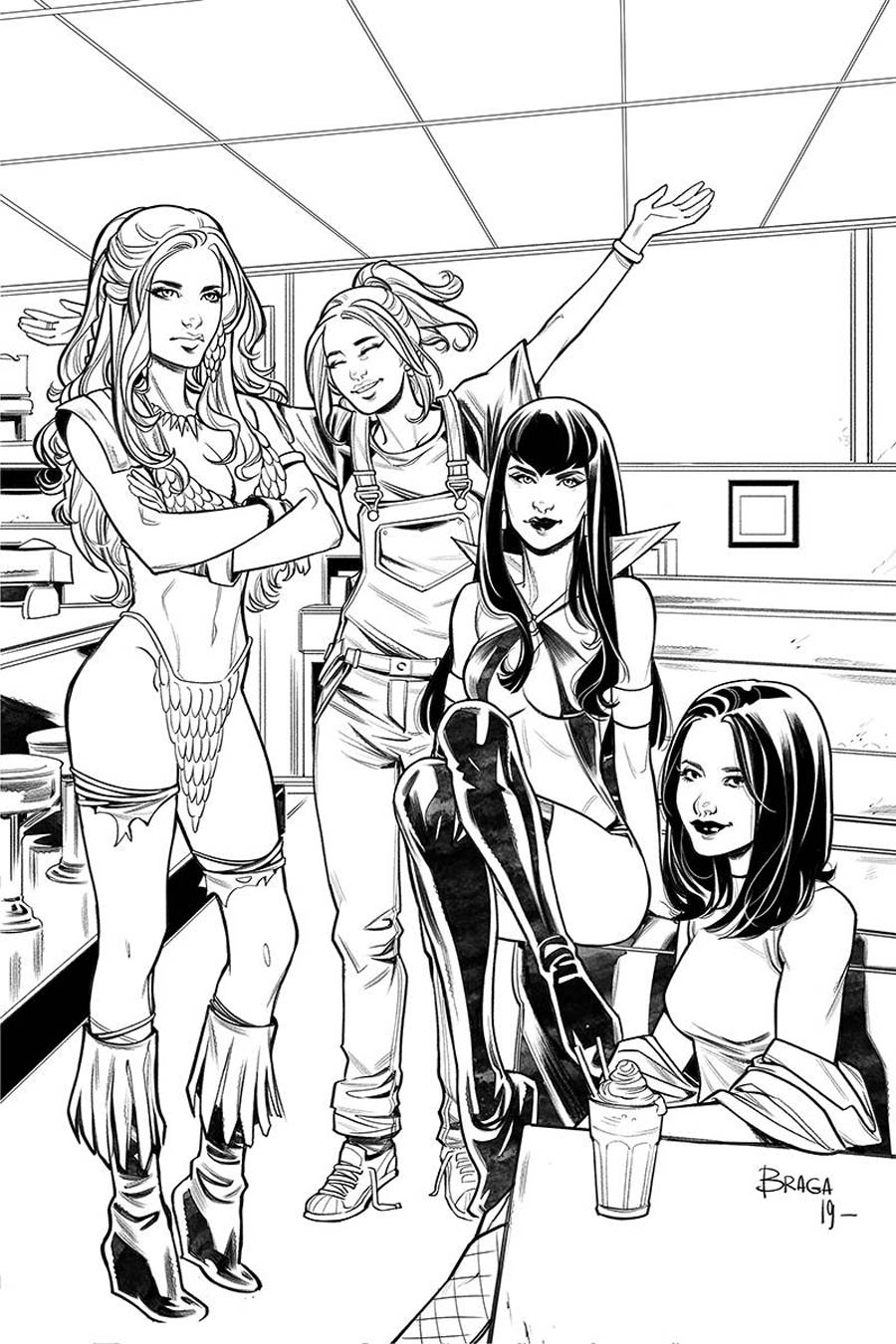 Red Sonja And Vampirella Meet Betty And Veronica #11 Cover F Incentive Laura Braga Black & White Virgin Cover