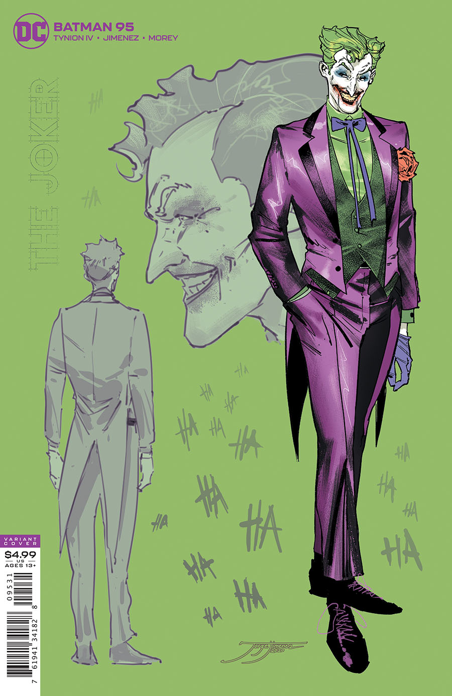 Batman Vol 3 #95 Cover C Incentive Jorge Jimenez Joker Card Stock Variant Cover (Joker War Tie-In)