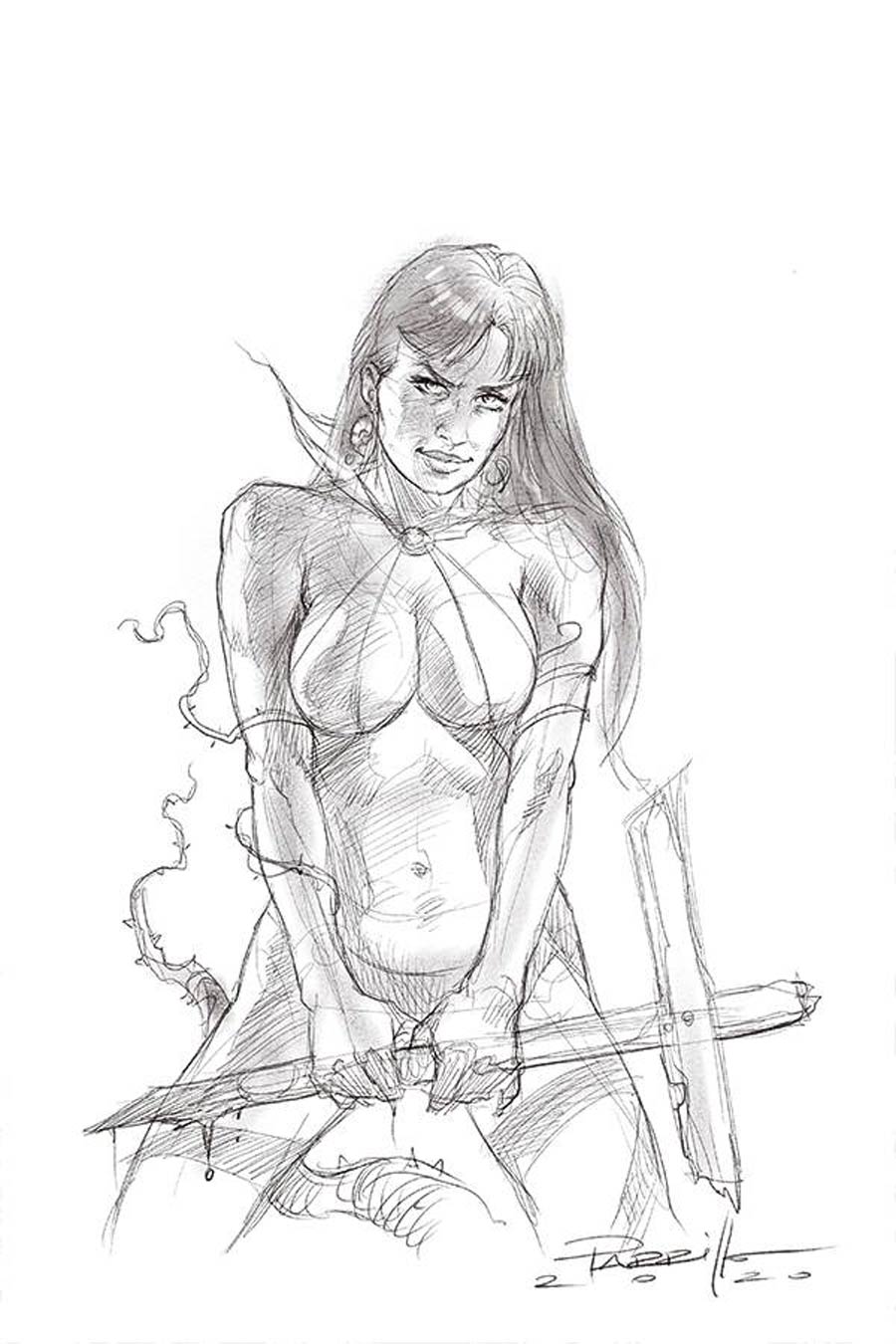 Vengeance Of Vampirella Vol 2 #9 Cover K Incentive Lucio Parrillo Black & White Virgin Cover