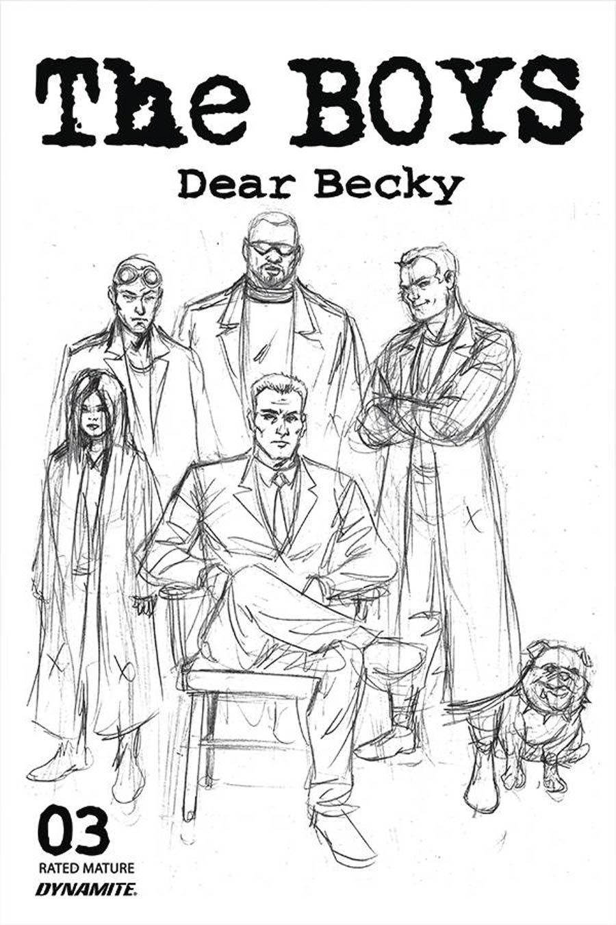 Boys Dear Becky #3 Cover B Variant Darick Robertson Line Art Premium Cover