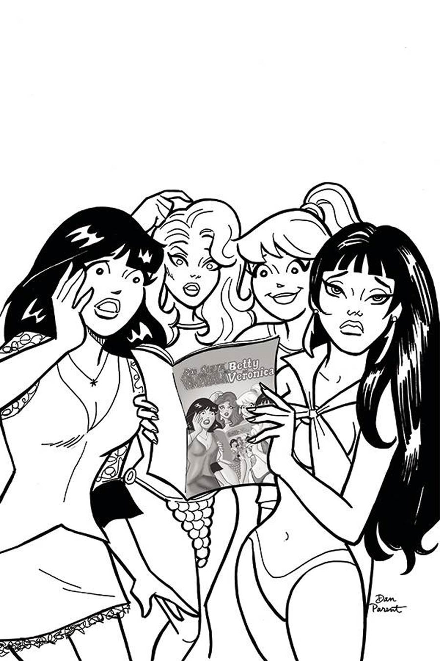 Red Sonja And Vampirella Meet Betty And Veronica #12 Cover G Incentive Dan Parent Black & White Virgin Cover