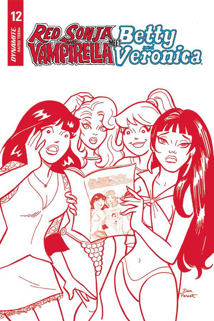 Red Sonja And Vampirella Meet Betty And Veronica #12 Cover H Incentive Dan Parent Red Tint Cover