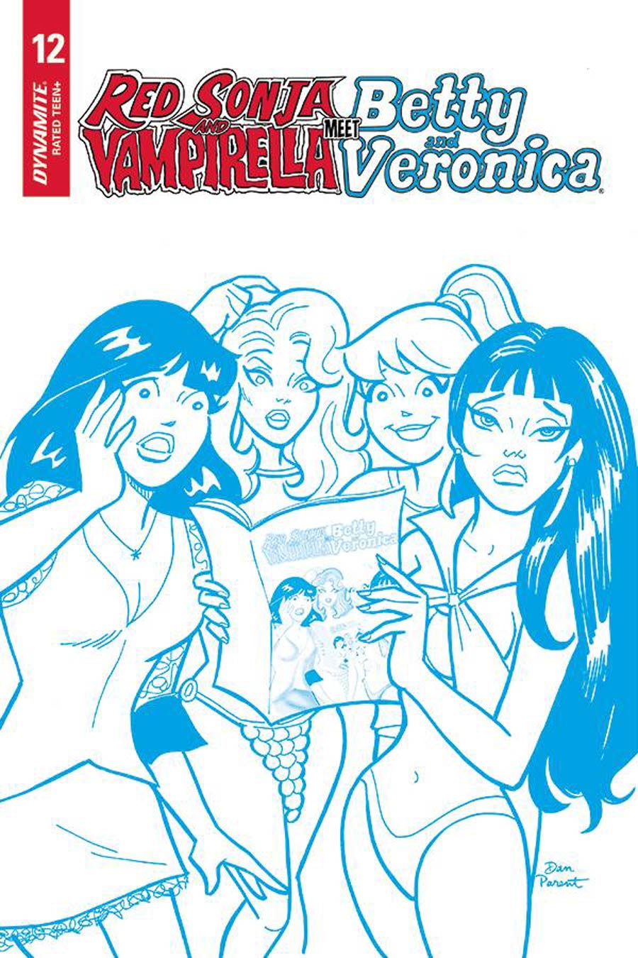 Red Sonja And Vampirella Meet Betty And Veronica #12 Cover J Incentive Dan Parent Blue Tint Cover