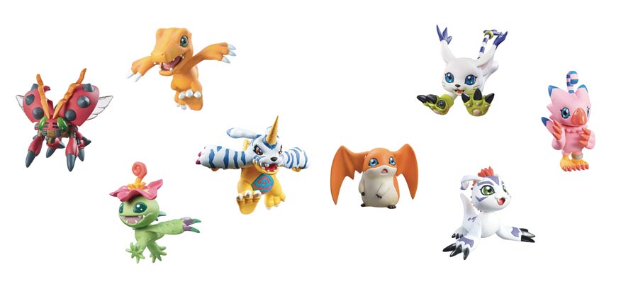 Digimon Digicolle Mix Figure Blind Mystery Box 8-Piece Display