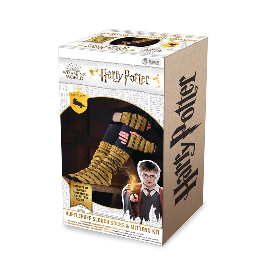 Harry Potter Wizarding World Knit Kit Fingerless Mittens & Socks - Hufflepuff
