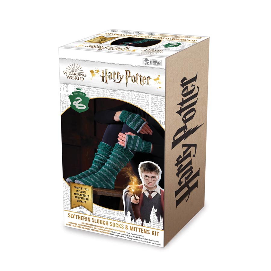 Harry Potter Wizarding World Knit Kit Fingerless Mittens & Socks - Slytherin