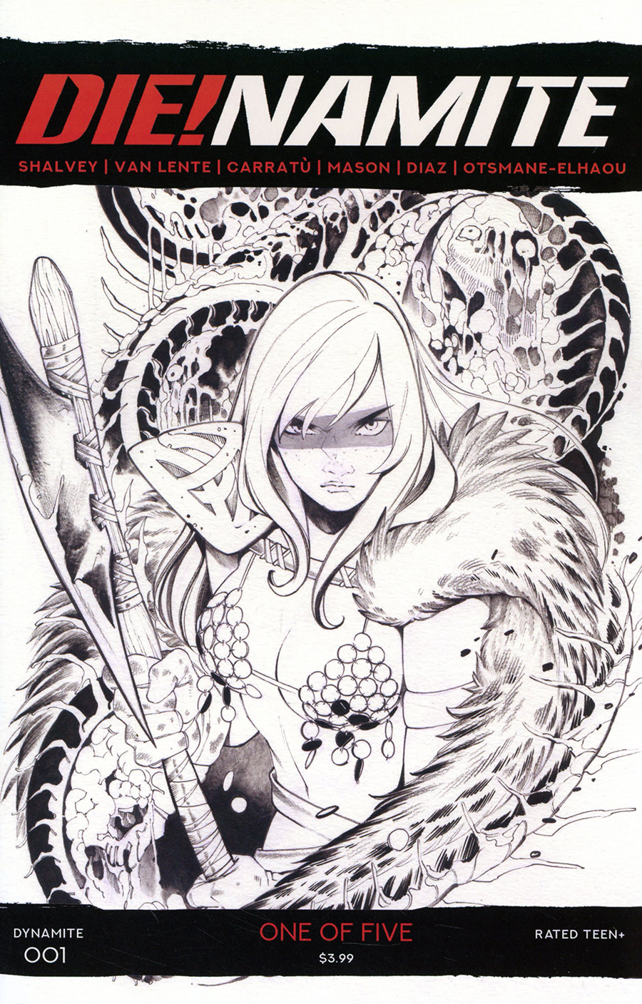 DieNamite #1 Cover N Incentive Peach Momoko Red Sonja Black & White Cover