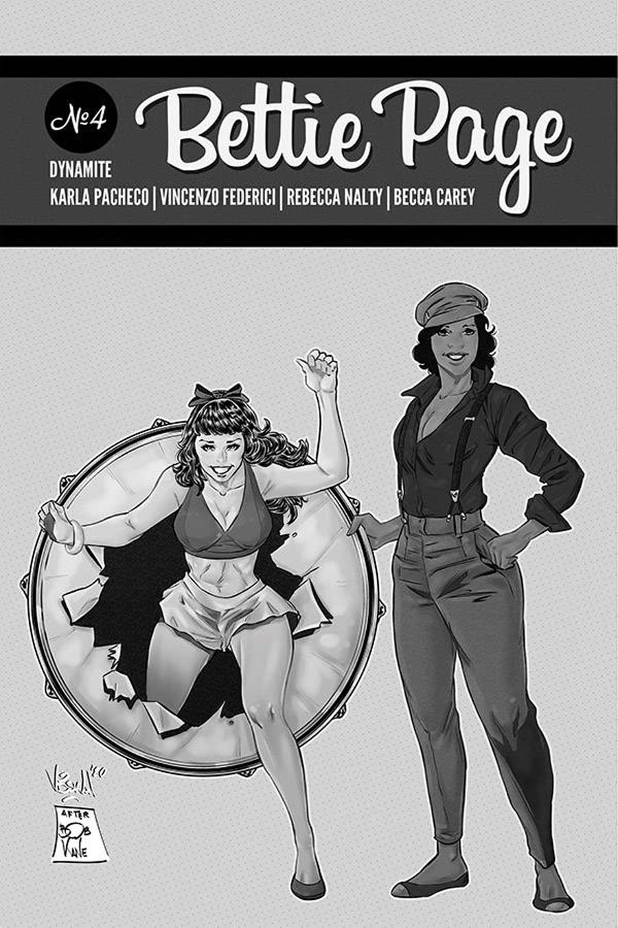 Bettie Page Vol 3 #4 Cover K Incentive Vincenzo Federici Classic Batman Homage Black & White Variant Cover