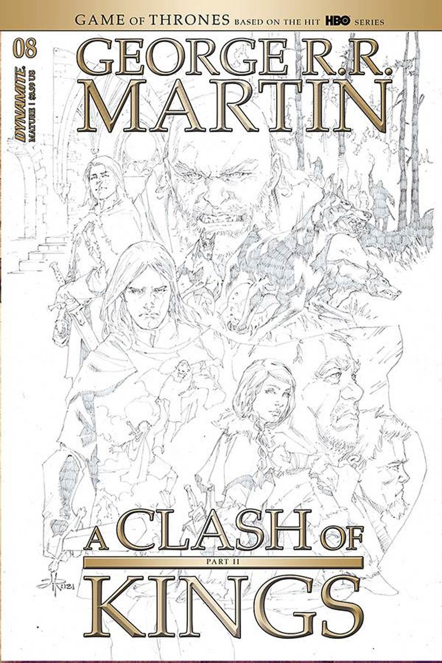 Game Of Thrones Clash Of Kings Vol 2 #8 Cover D Incentive Mel Rubi Black & White Cover