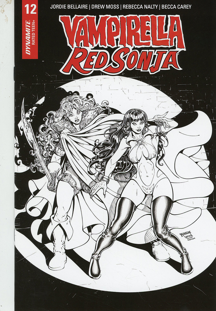 Vampirella Red Sonja #12 Cover L Incentive Will Robson Classic Batman Homage Black & White Cover