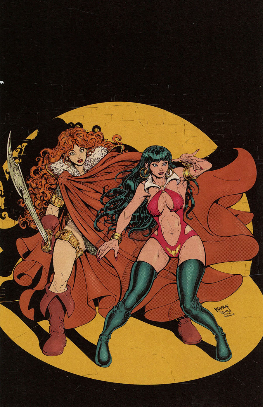 Vampirella Red Sonja #12 Cover T Limited Edition Will Robson Classic Batman Homage Virgin Cover