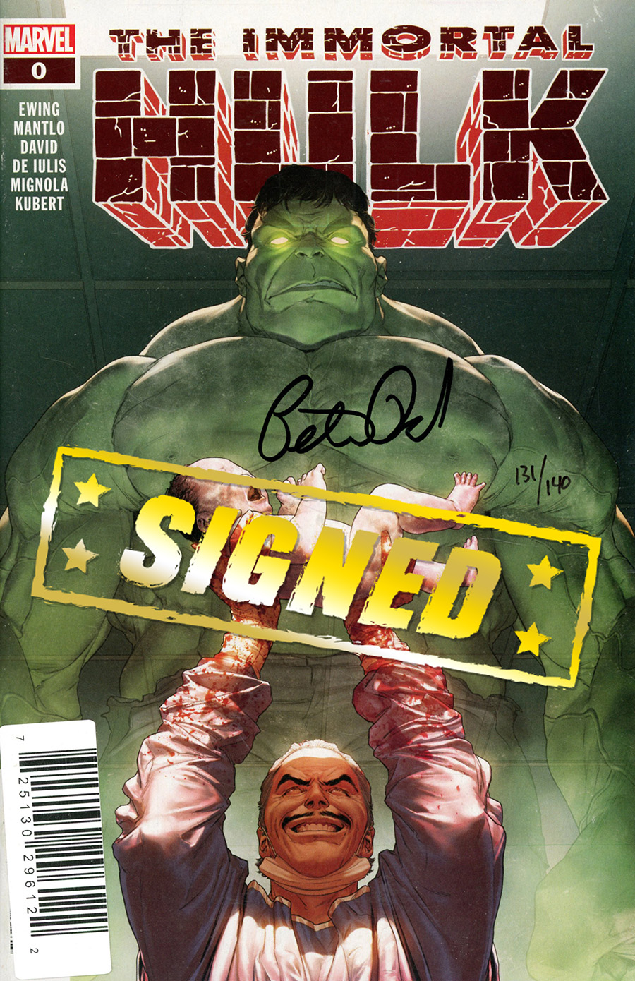 Immortal Hulk #0 Cover B DF Signed By Peter David